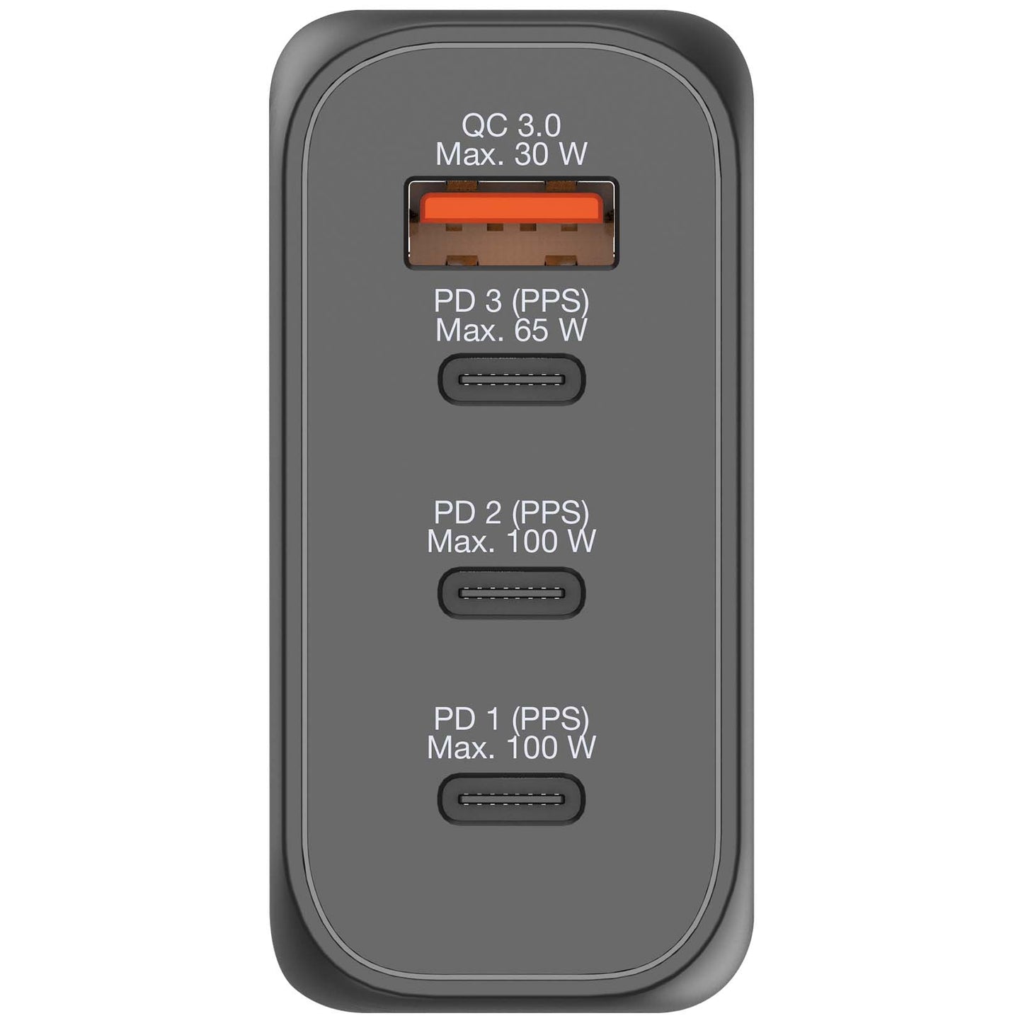 4端口100W PD 3.0 & QC 3.0 GaN旅行充電器 66967