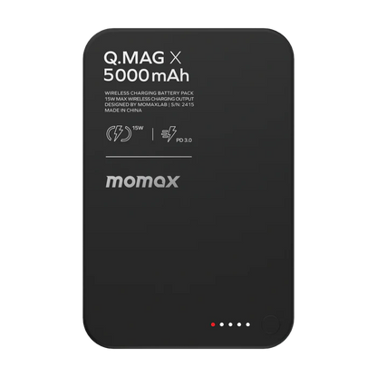 Momax - Q.Mag X 5000mAh 超薄磁吸流動電源 - 第二代 (CCC 認證)