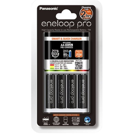 Eneloop PRO 快速充電器 連 AA 2550mAH 高容量充電池 套裝 火牛 4粒裝